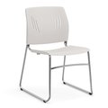 Officesource Stacked Seating Armless Stackable Side Chair with Chrome Frame 3080WH